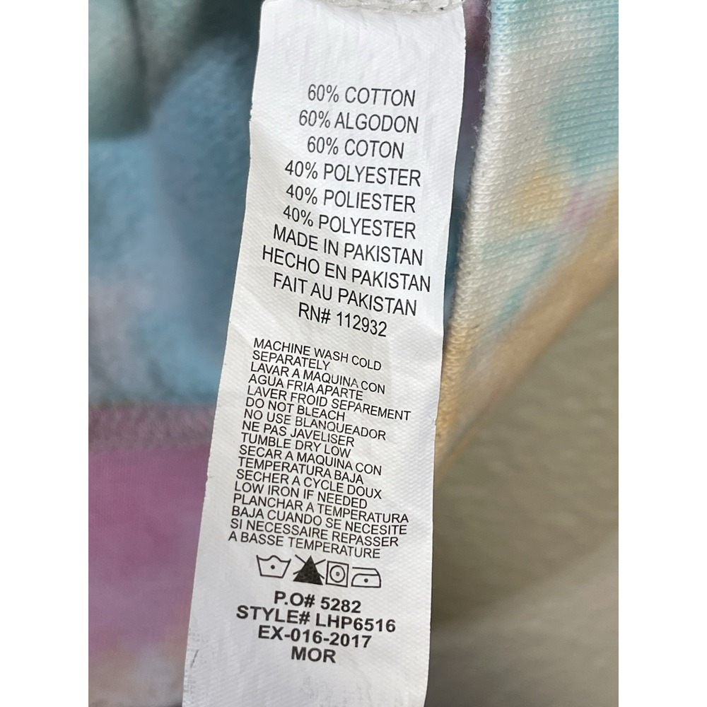 Exist Tie Dye Cropped Oversized Hoodie Pink Surfer Beach Y2K Size S - Picture 5 of 5